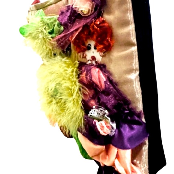 👜🎭 HOMEMADE One-of-a-Kind Fancy Ladies Tote | Mixed Media Art | Collectible Bag - Picture 4 of 5